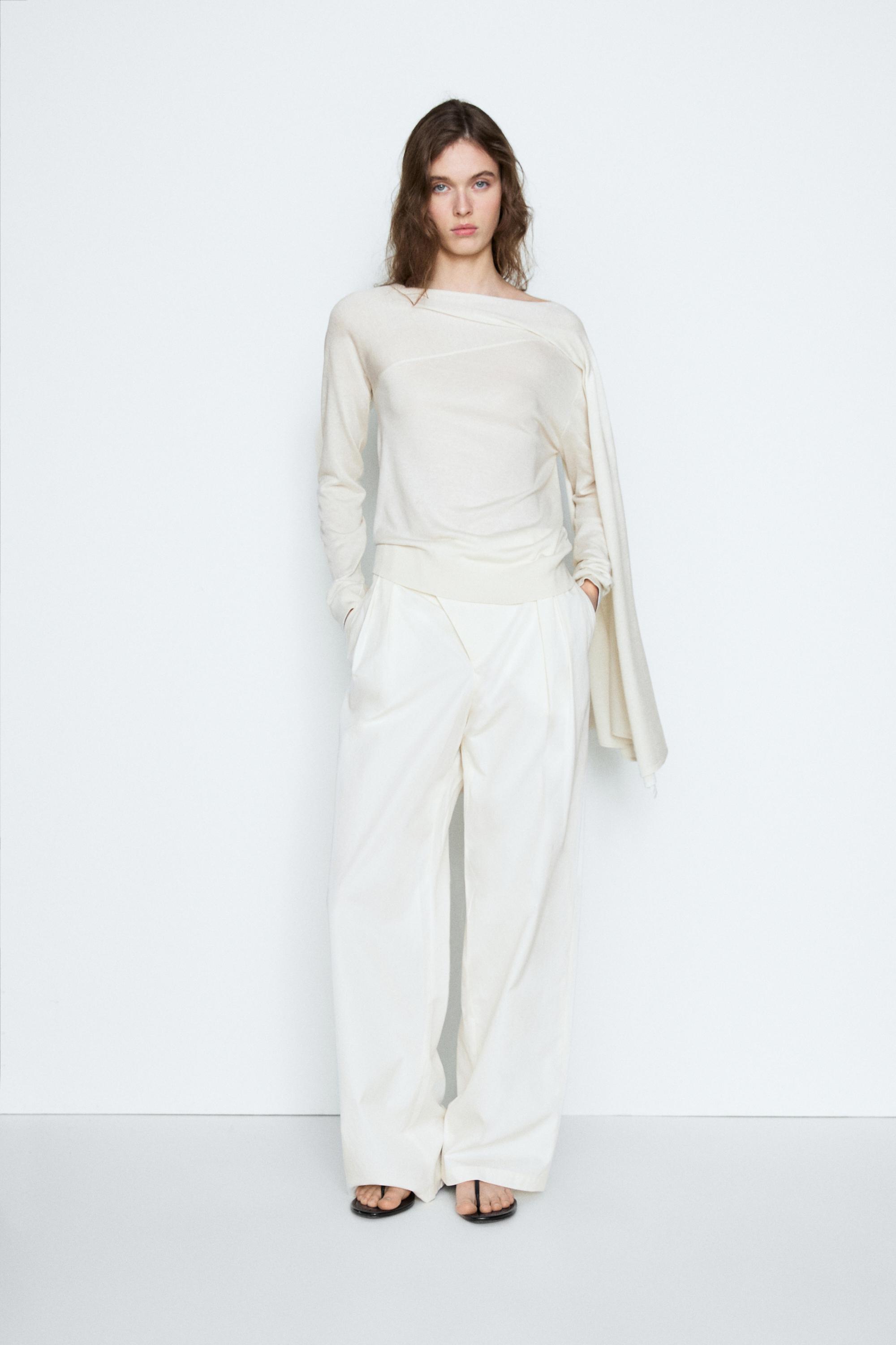Silk blend knit sweater with scarf - STUDIO